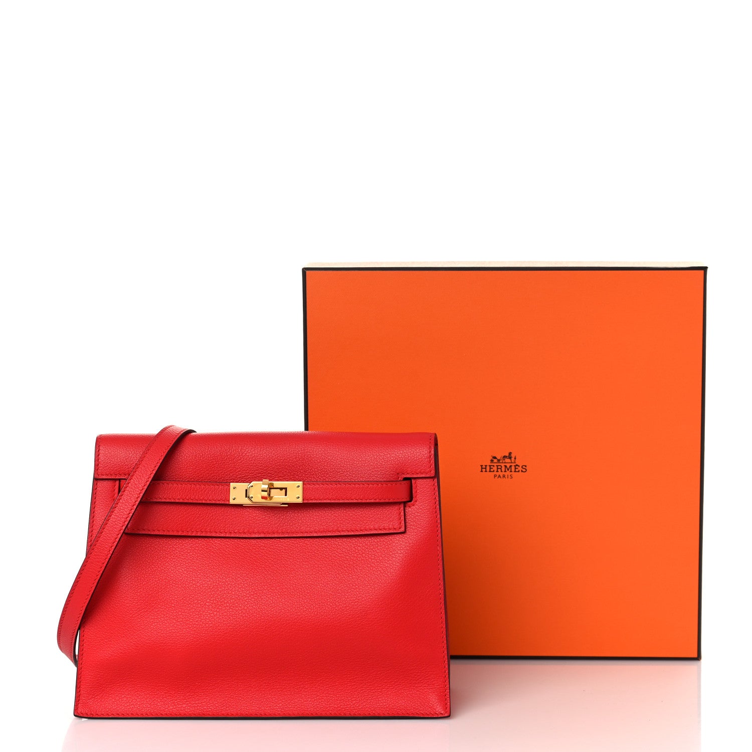 Hermes Evercolor Kelly Danse II Belt Bag Rouge De Coeur 8 of 8