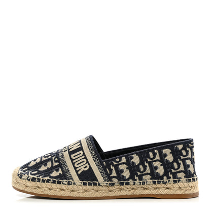 Christian Dior Oblique Embroidered Granville 15mm Espadrilles 38 Deep Blue 1 of 11