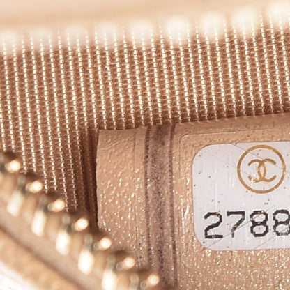 Chanel Iridescent Caviar Quilted Round Clutch With Chain Beige 7 of 8