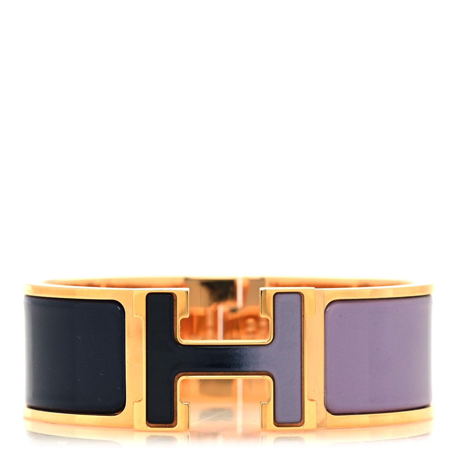 Hermes Enamel Wide Clic Clac H Bracelet PM Lilas Ultramarine 1 of 5