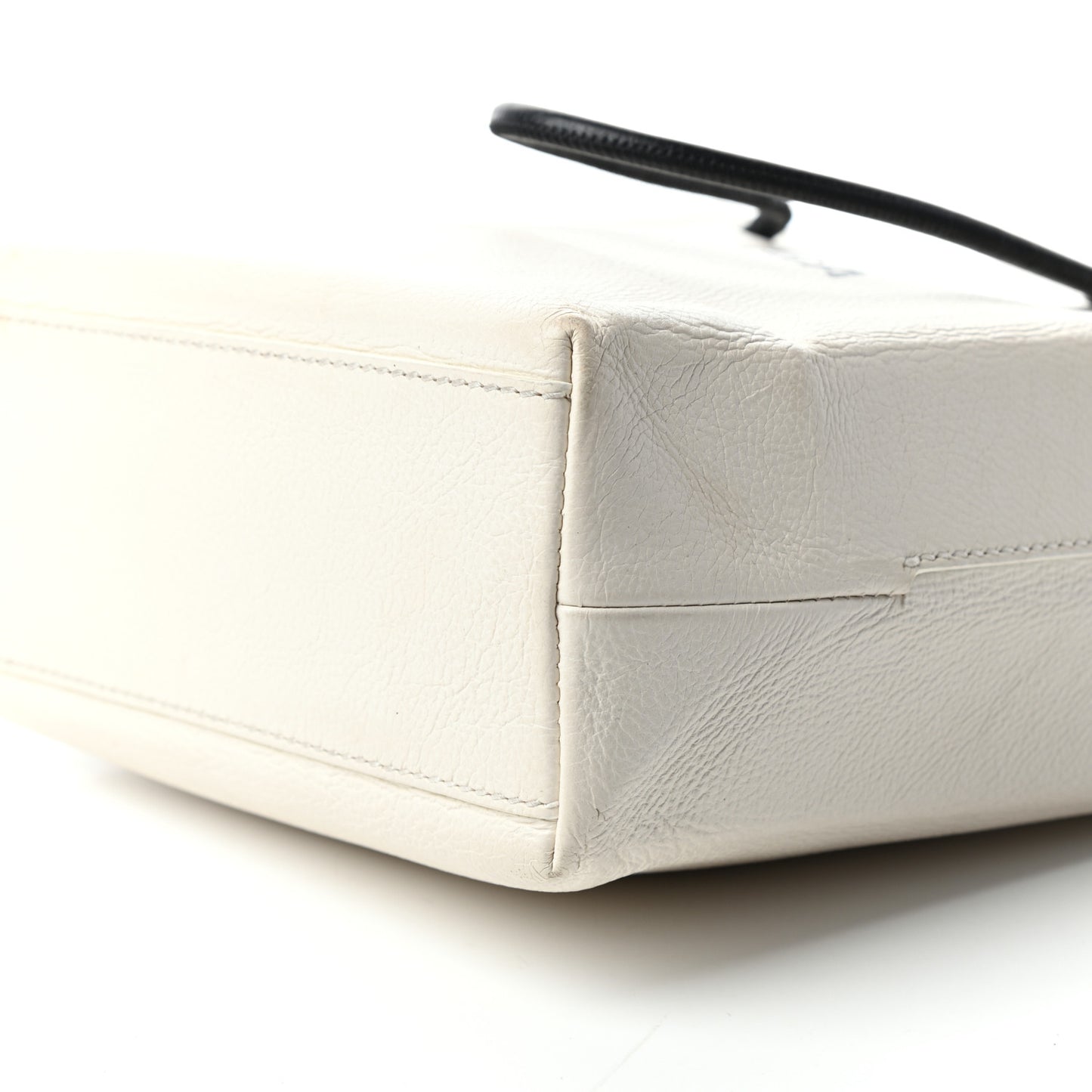 Calfskin Logo XXS Shopping Tote White