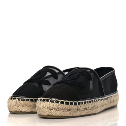 Chanel Mesh Grosgrain CC Espadrilles 36 Black 3 of 9