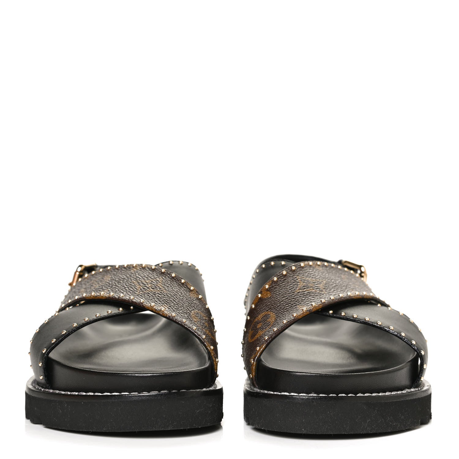 Louis Vuitton Monogram Paseo Flat Comfort Sandals 35 Black 2 of 11