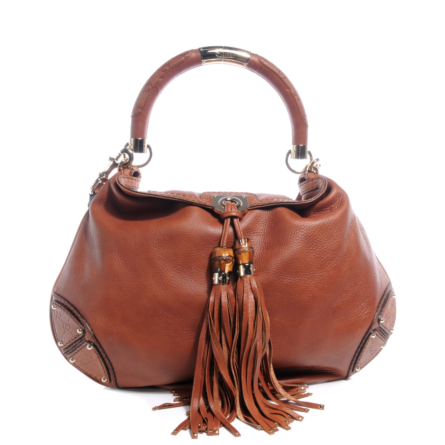 Leather Guccissima Large Indy Hobo Brown