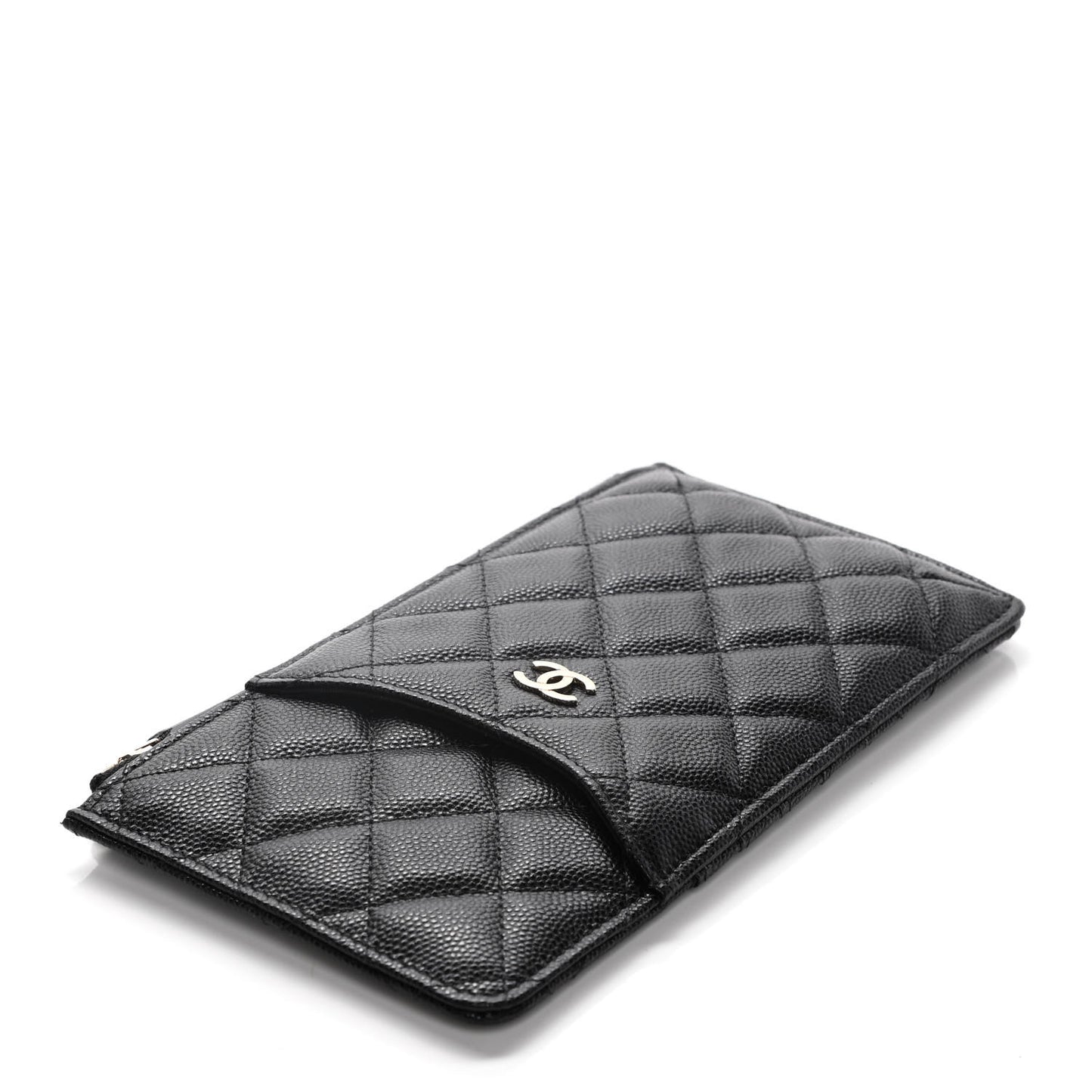 Caviar Quilted Classic iPhone Pouch Black