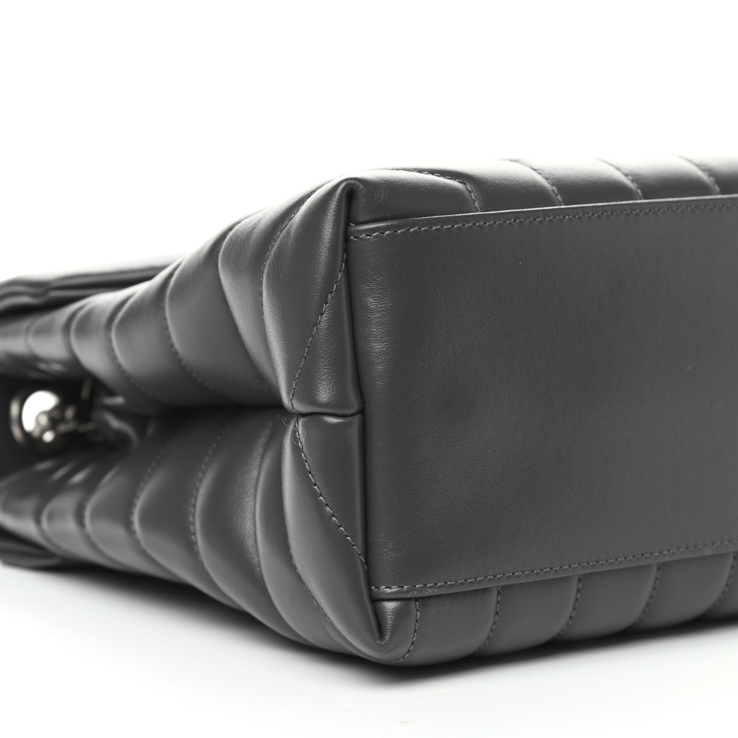 Calfskin Y Quilted Monogram Medium Loulou Chain Satchel Asphalt