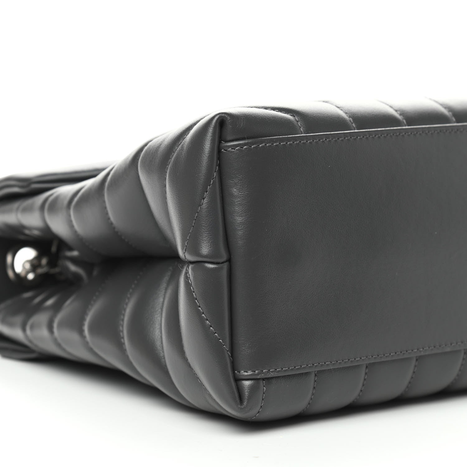Saint Laurent Calfskin Y Quilted Monogram Medium Loulou Chain Satchel Asphalt 9 of 10