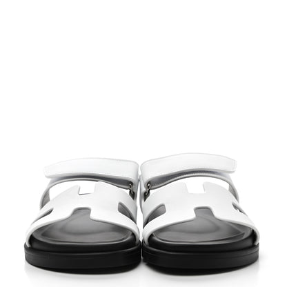 Hermes Calfskin Womens Chypre Sandals 35 White 2 of 10