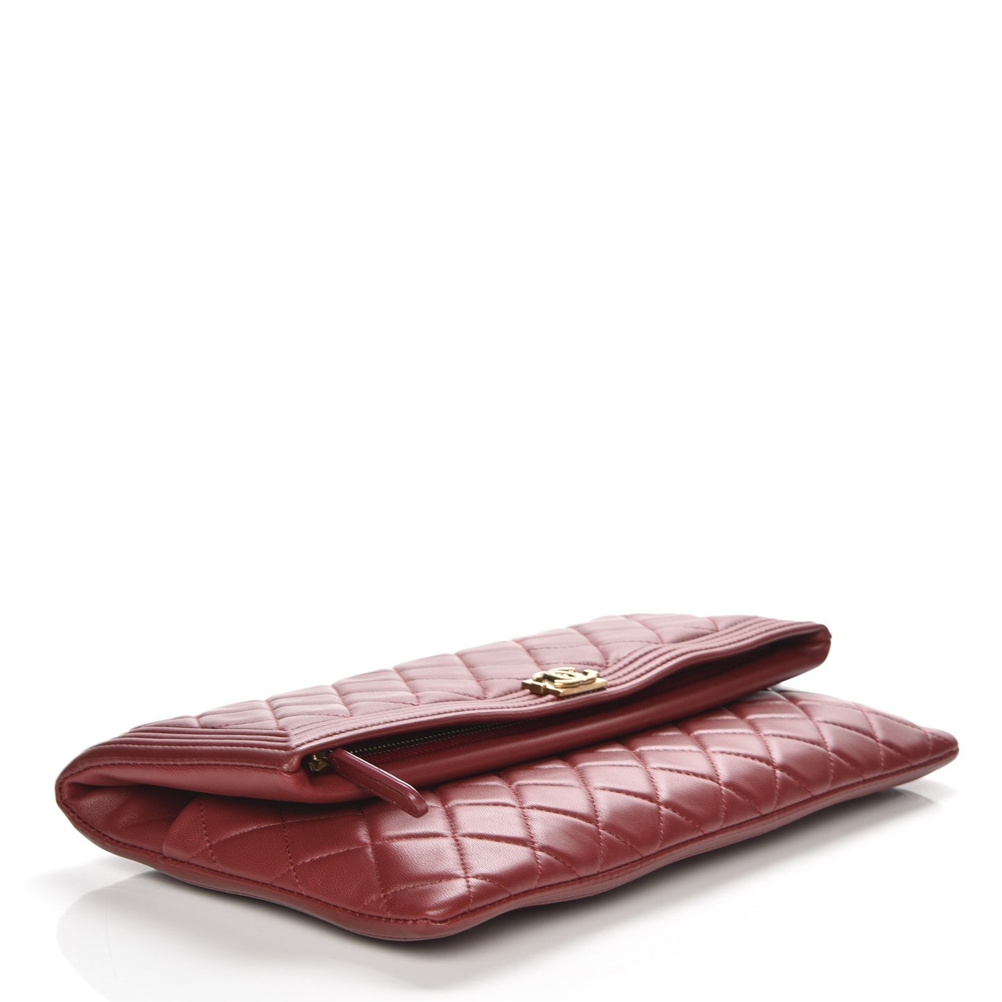 Lambskin Quilted Beauty CC Boy Clutch Red