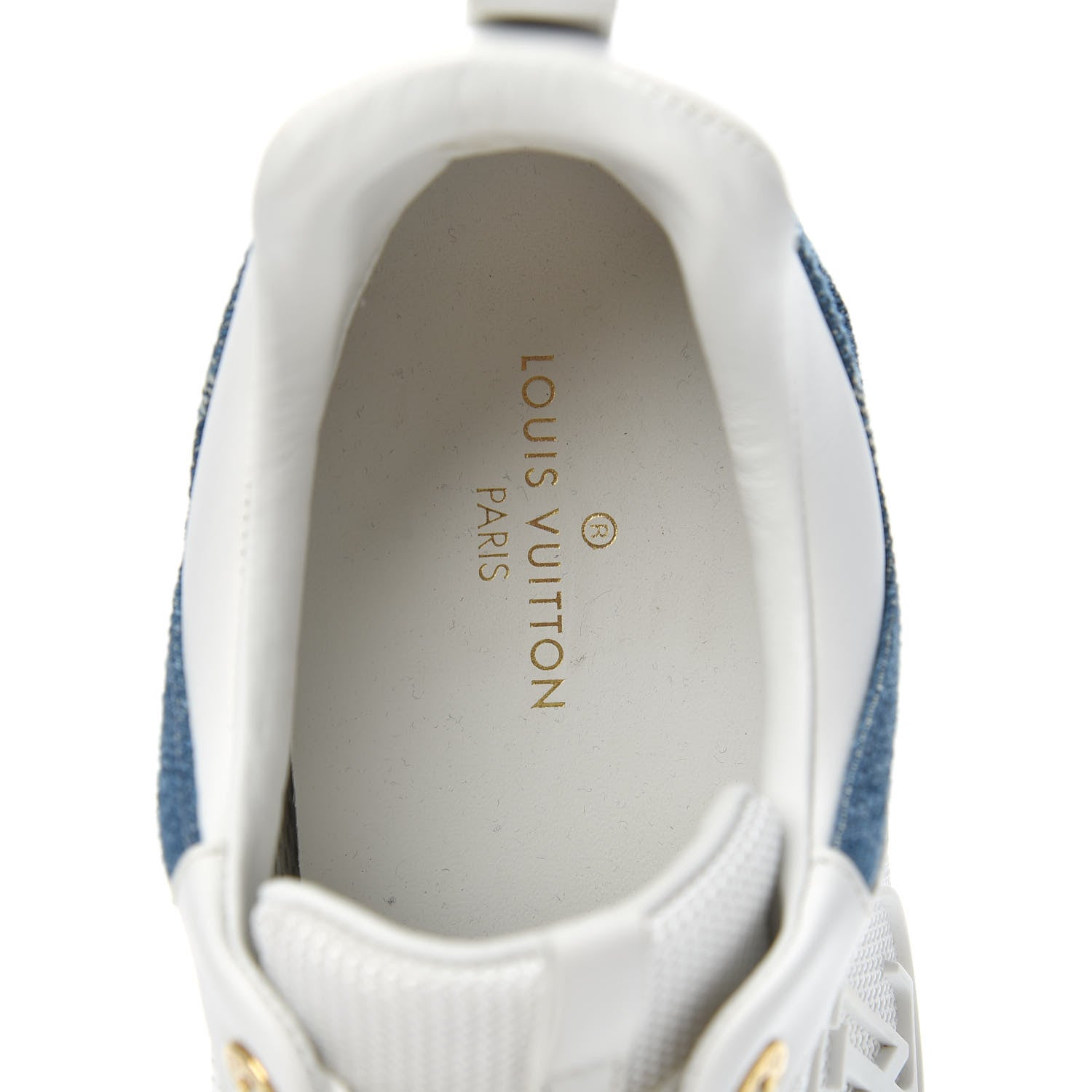 Louis Vuitton Calfskin Monogram Denim Run Away Sneakers 37.5 White 6 of 10