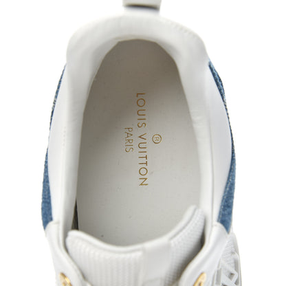 Louis Vuitton Calfskin Monogram Denim Run Away Sneakers 37.5 White 6 of 10