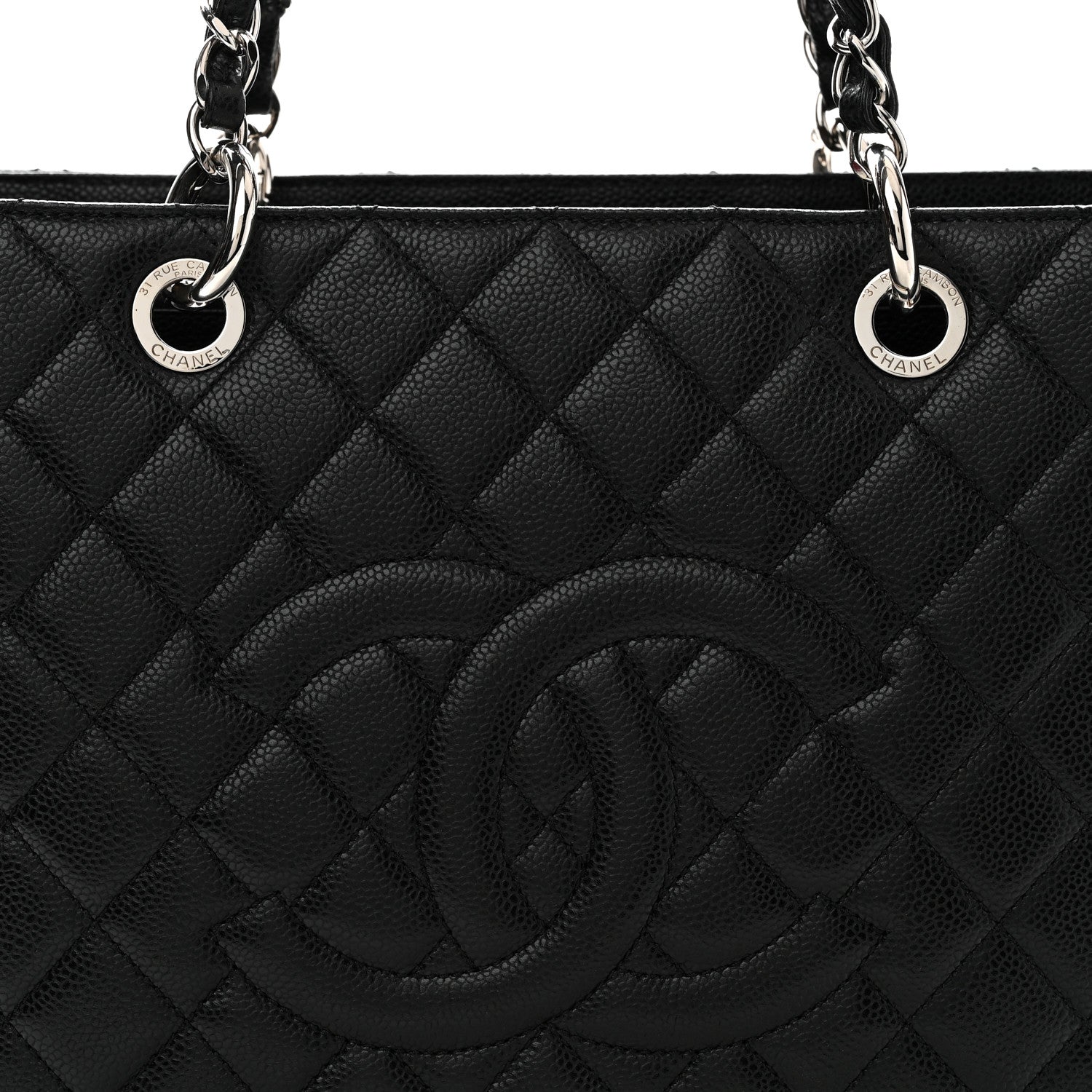 Chanel Caviar Quilted Grand Shopping Tote GST Black 8 of 10