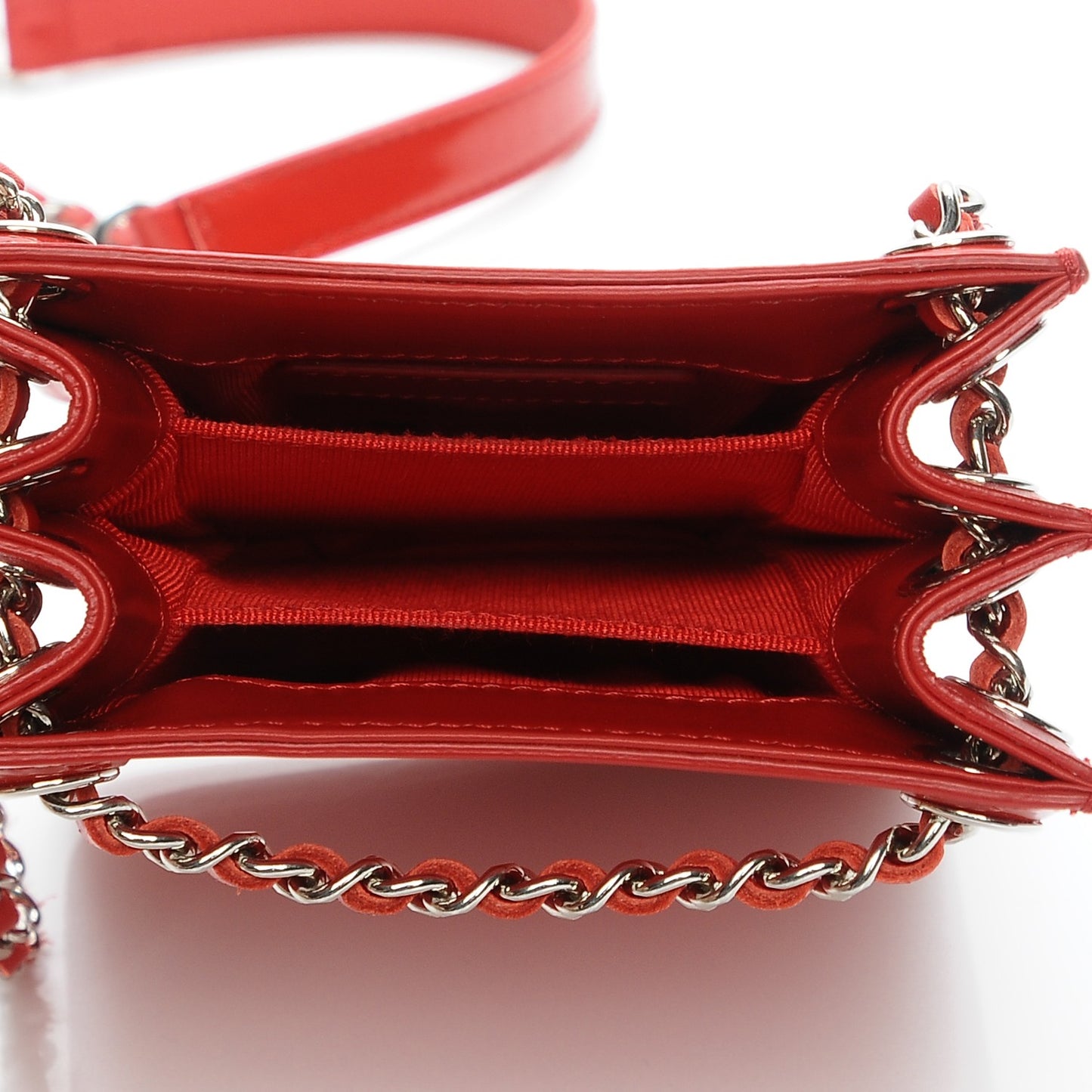 Patent Crossbody CC Phone Holder Red