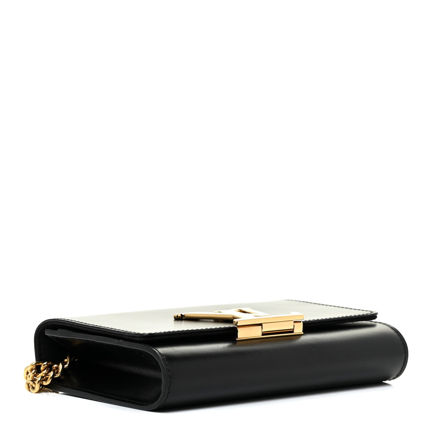 Louis Vuitton Calfskin Chain Louise MM Black 4 of 14