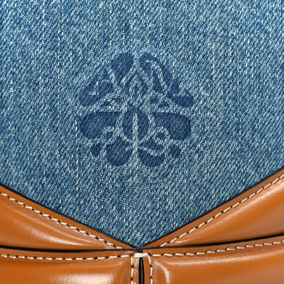 Alexander McQueen Denim The Curve Small Shoulder Bag Light Blue Tan 8 of 10