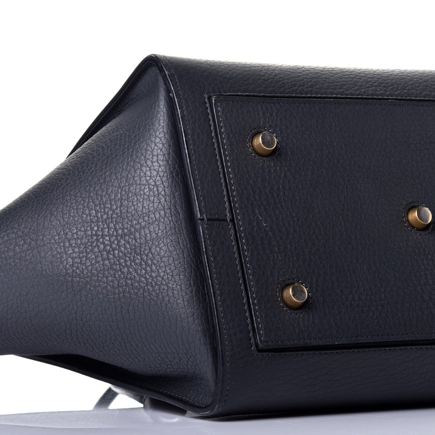 Grained Calfskin Small Tie Knot Tote Navy Blue