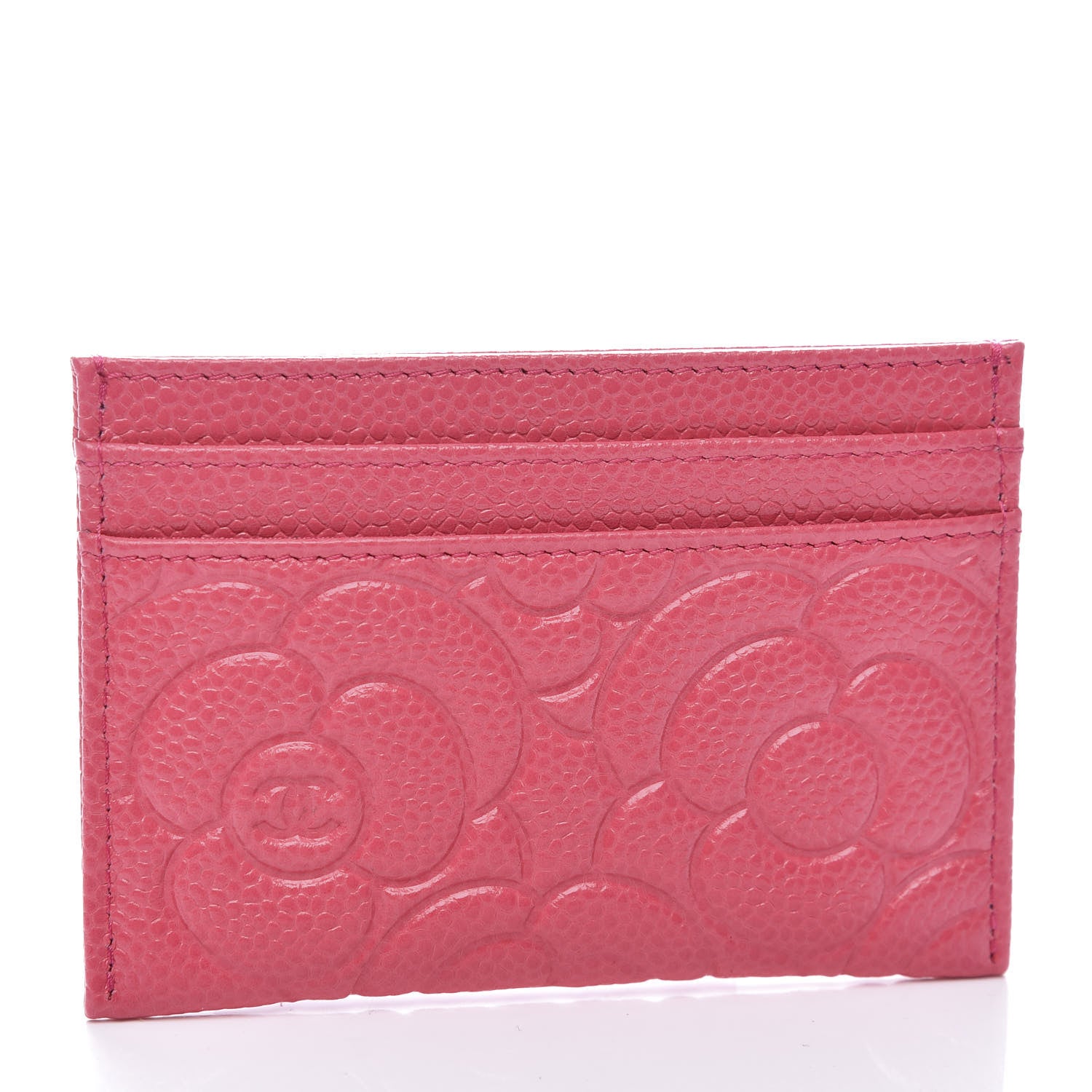 Chanel Caviar Camellia Embossed Card Holder Pink 3 of 11
