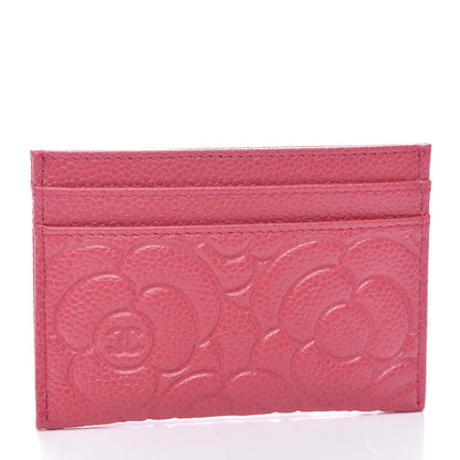 Chanel Caviar Camellia Embossed Card Holder Pink 3 of 11