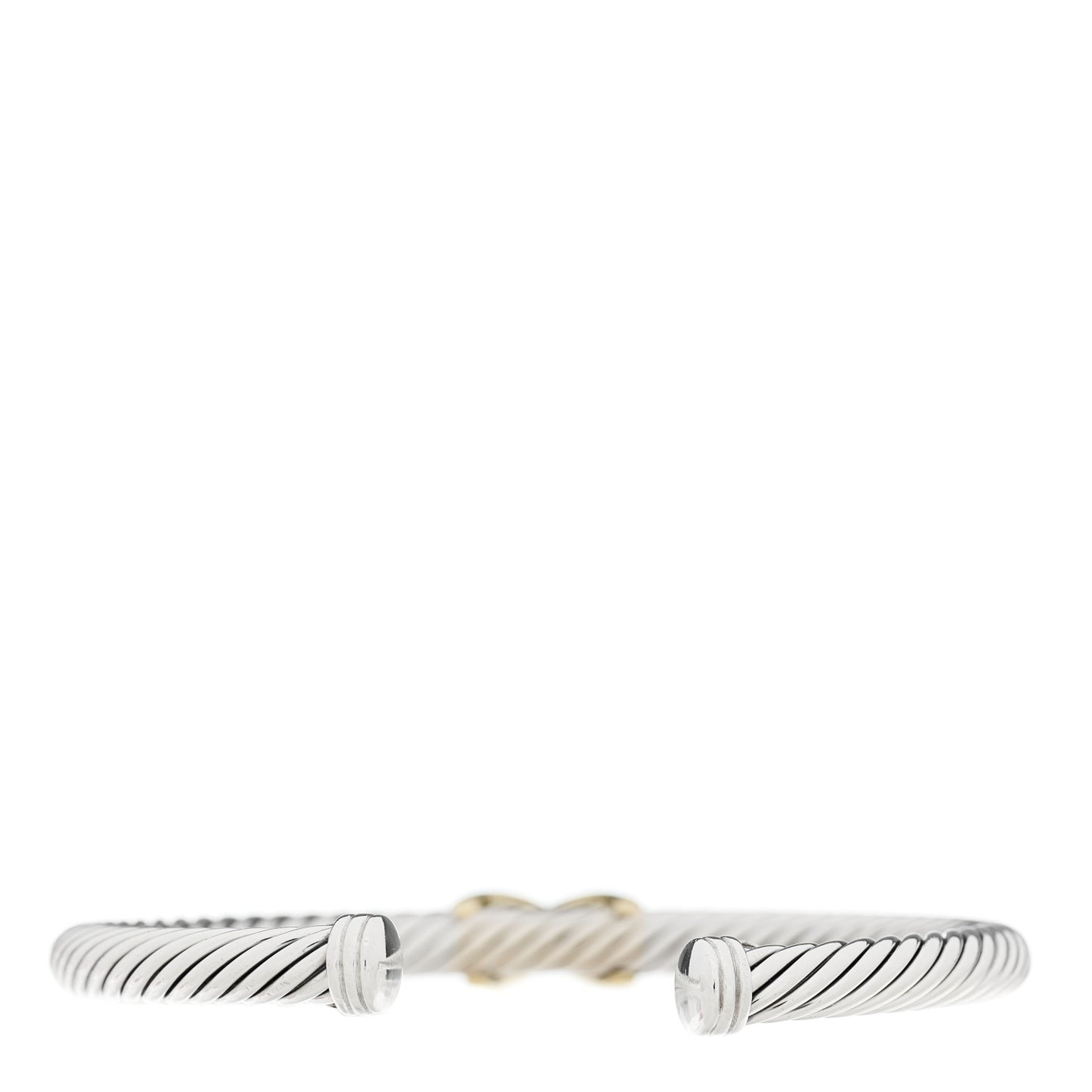 Sterling Silver 14K Yellow Gold 5mm X Station Cable Bracelet