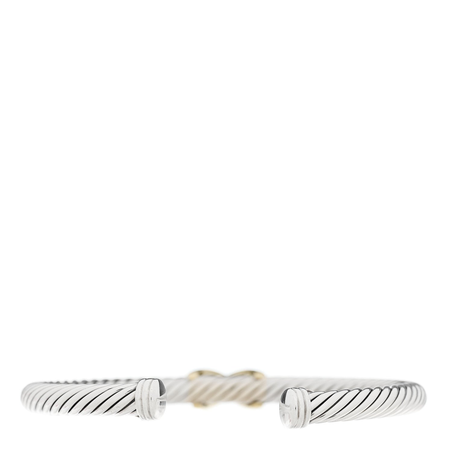 David Yurman Sterling Silver 14K Yellow Gold 5mm X Station Cable Bracelet 2 of 4