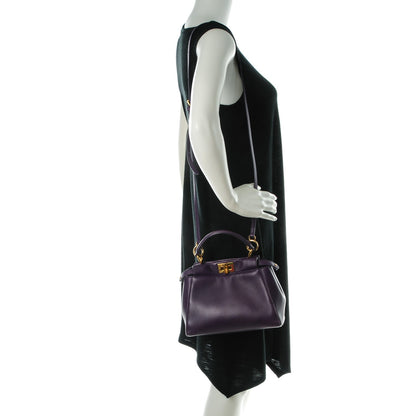 Fendi Nappa Mini Peekaboo Iconic Satchel Violet 2 of 10