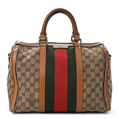 Gucci Monogram Vintage Web Medium Boston Tobacco 1 of 16