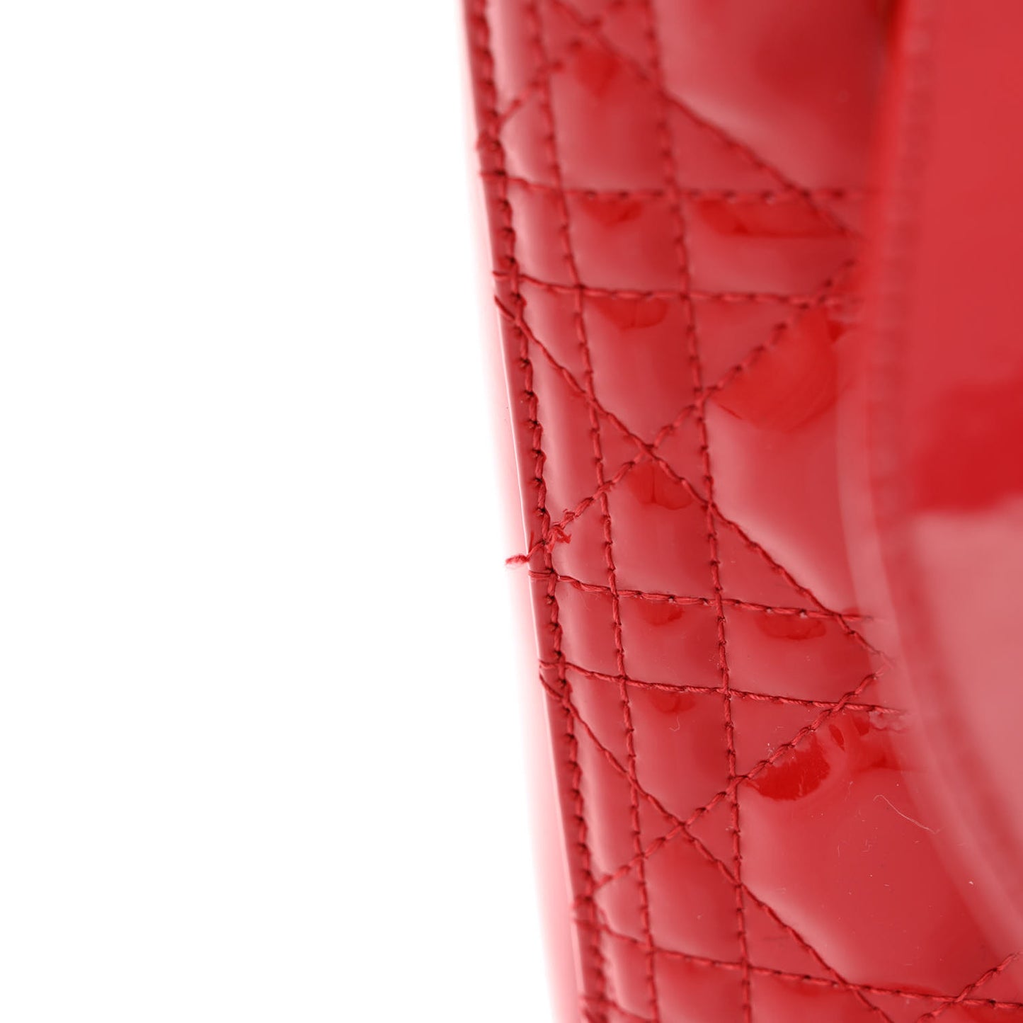 Patent Cannage Medium Lady Dior Red