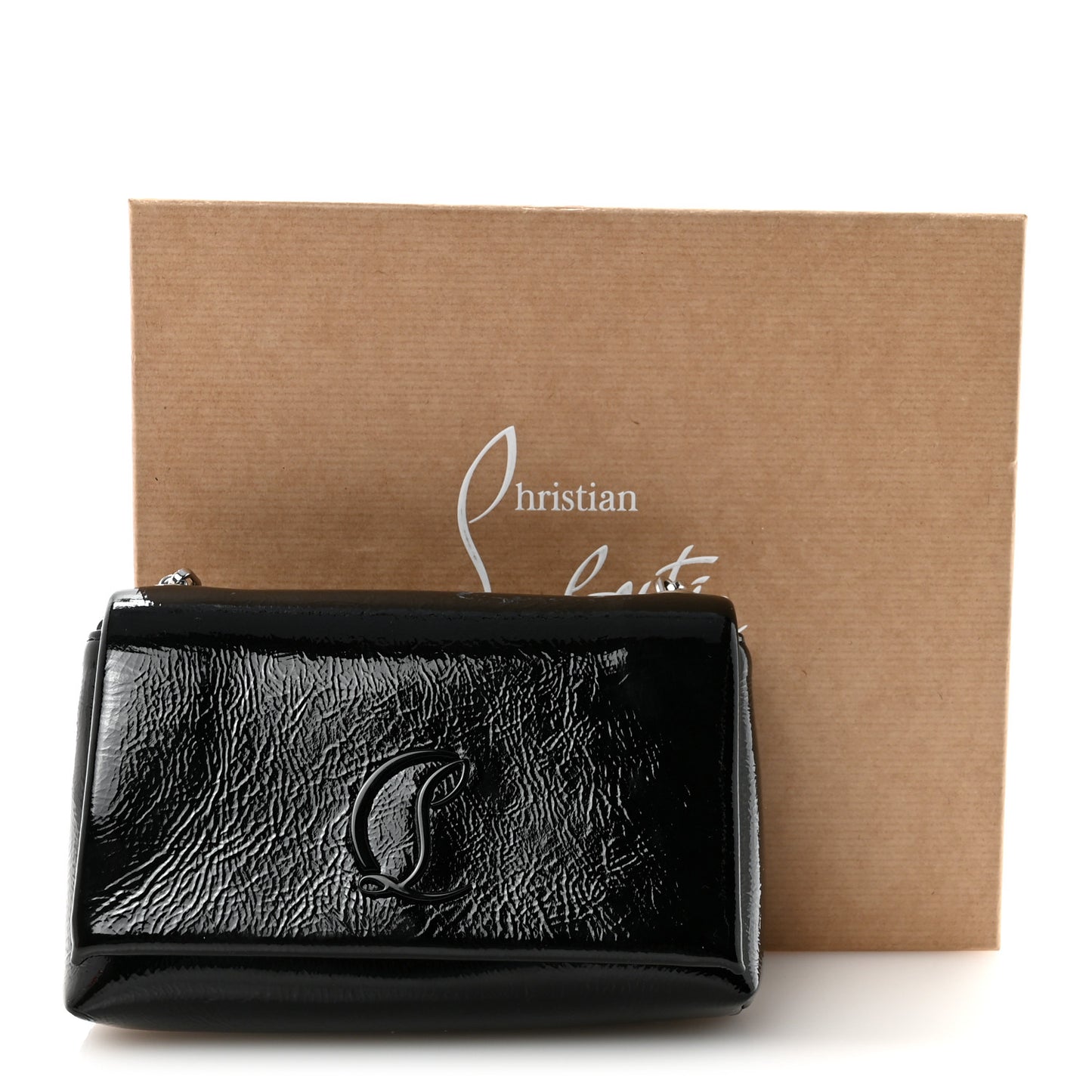 Naplak Patent Calfskin Monochrome Loubi54 Shoulder Bag Zaffiro