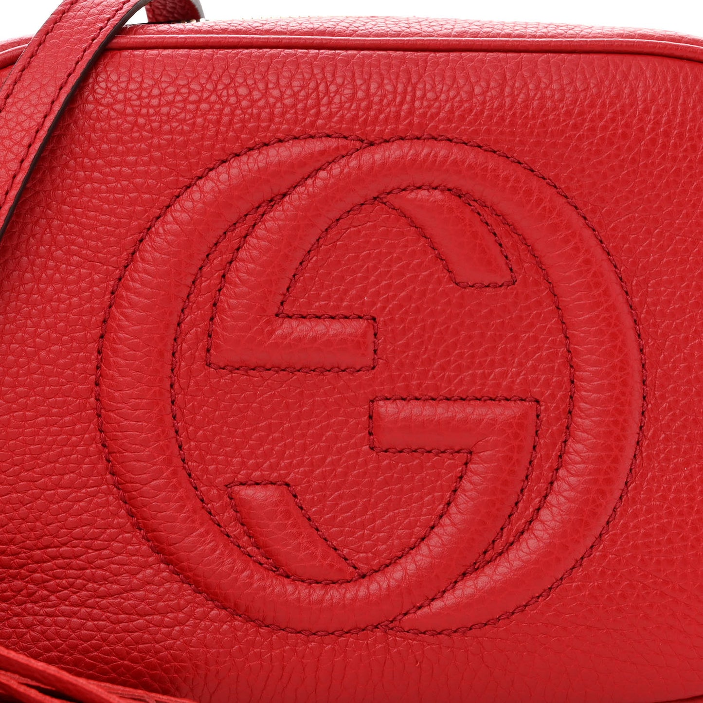 Pebbled Calfskin Small Soho Disco Bag Tabasco Red