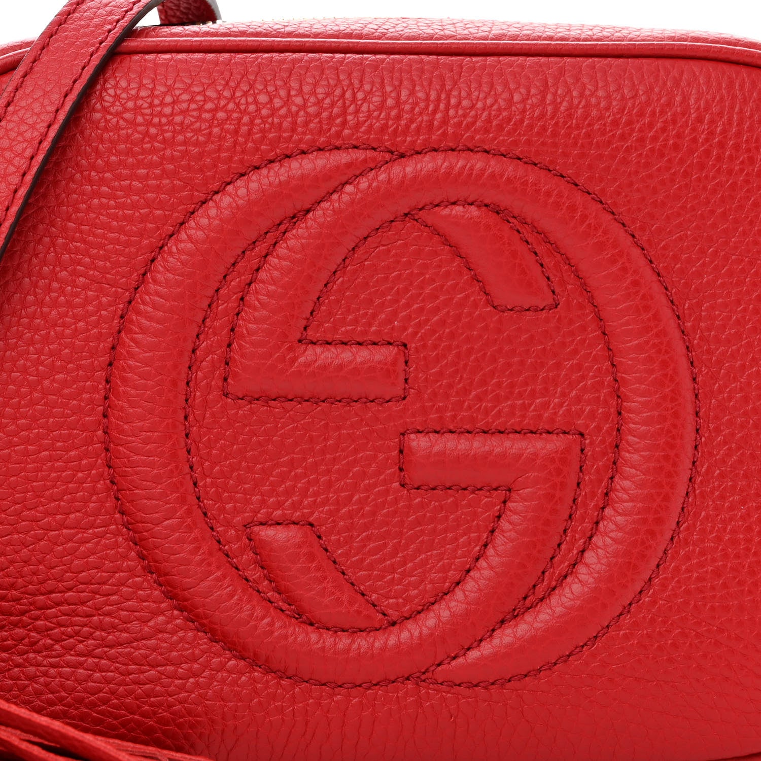 Gucci Pebbled Calfskin Small Soho Disco Bag Tabasco Red 8 of 10