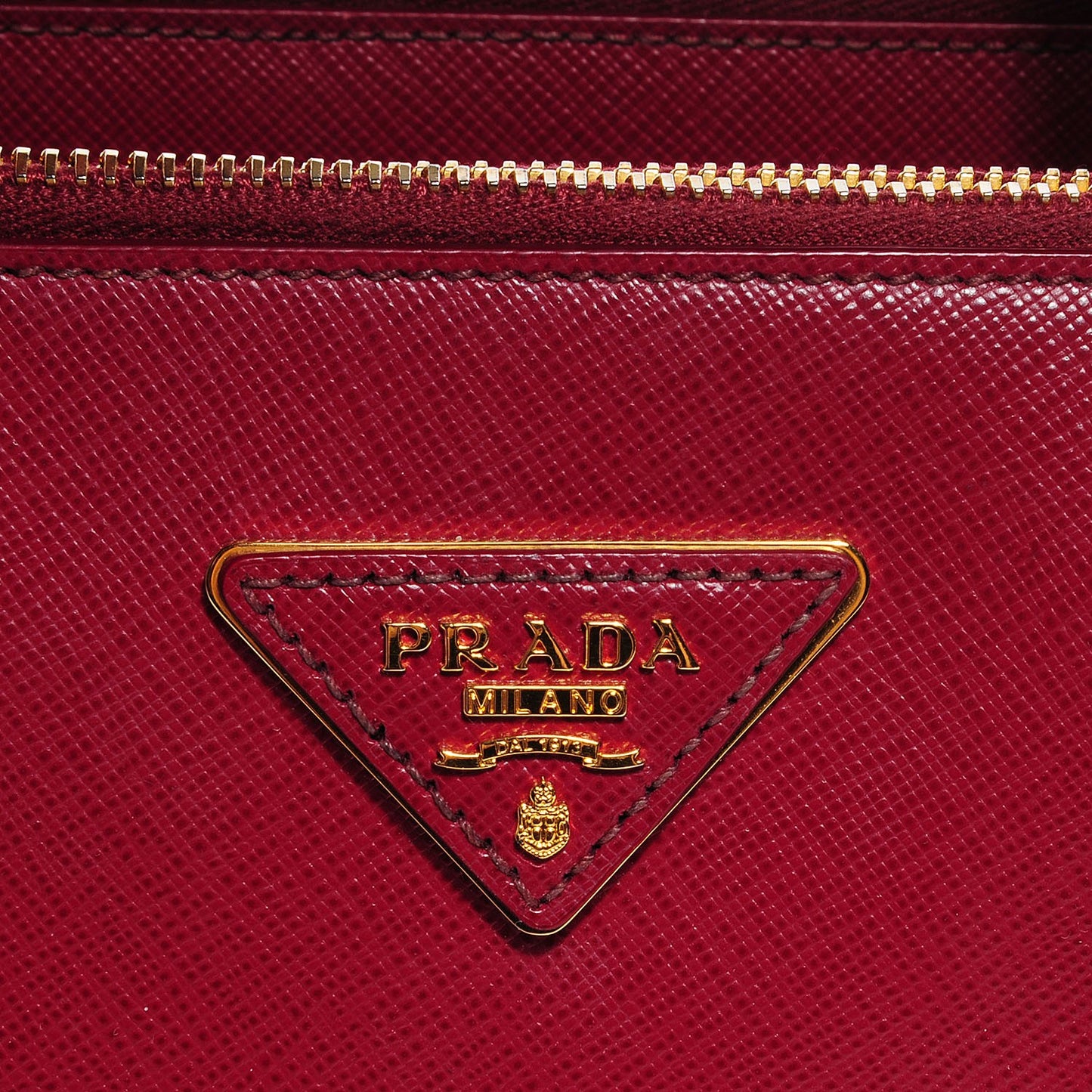 Saffiano Lux Mini Double Zip Tote Cherry
