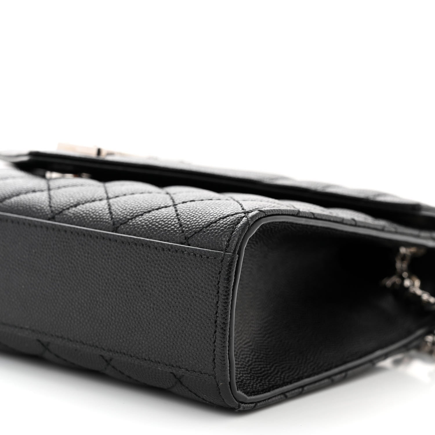 Saint Laurent Grain De Poudre Textured Mixed Matelasse Triquilt Medium Monogram Satchel Black 10 of 11