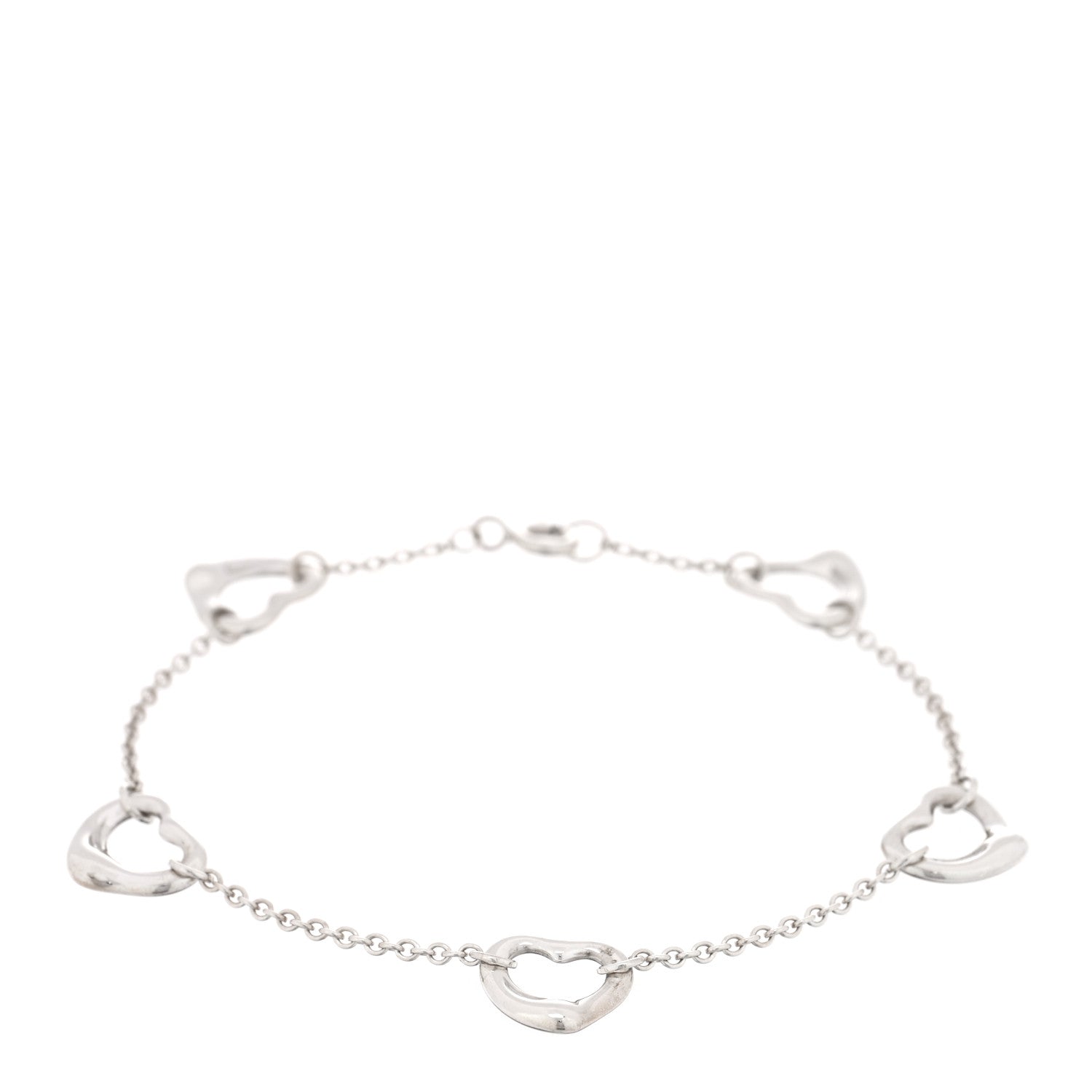 Tiffany Sterling Silver Elsa Peretti Open Heart Bracelet 1 of 3