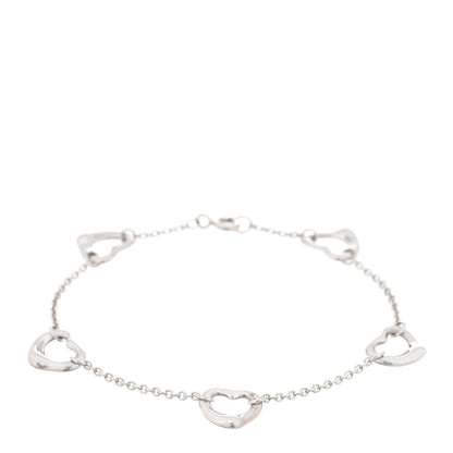 Tiffany Sterling Silver Elsa Peretti Open Heart Bracelet 1 of 3