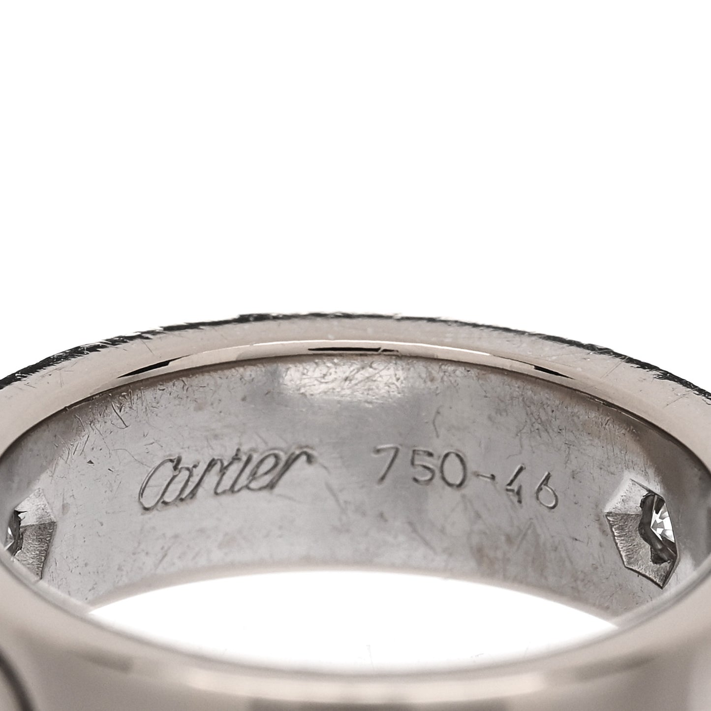 18K White Gold 3 Diamond 5.5mm LOVE Ring 46 3.75