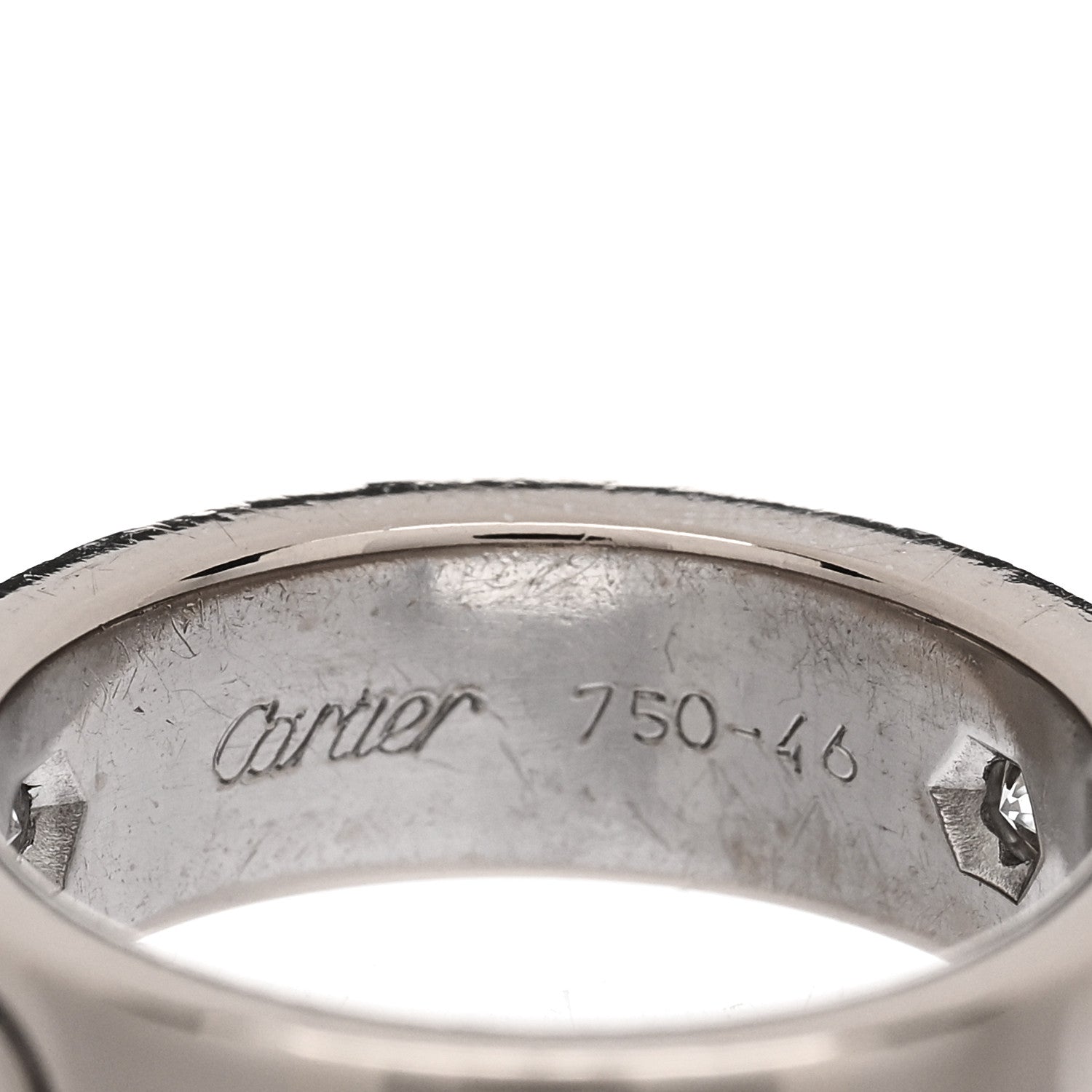 Cartier 18K White Gold 3 Diamond 5.5mm LOVE Ring 46 3.75 4 of 6