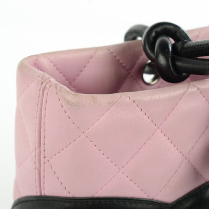 Chanel Calfskin Quilted Small Cambon Tote Pink Black 9 of 9