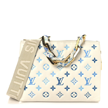 Louis Vuitton Lambskin Embossed Monogram Tricolor By The Pool Coussin PM White Blue 1 of 10