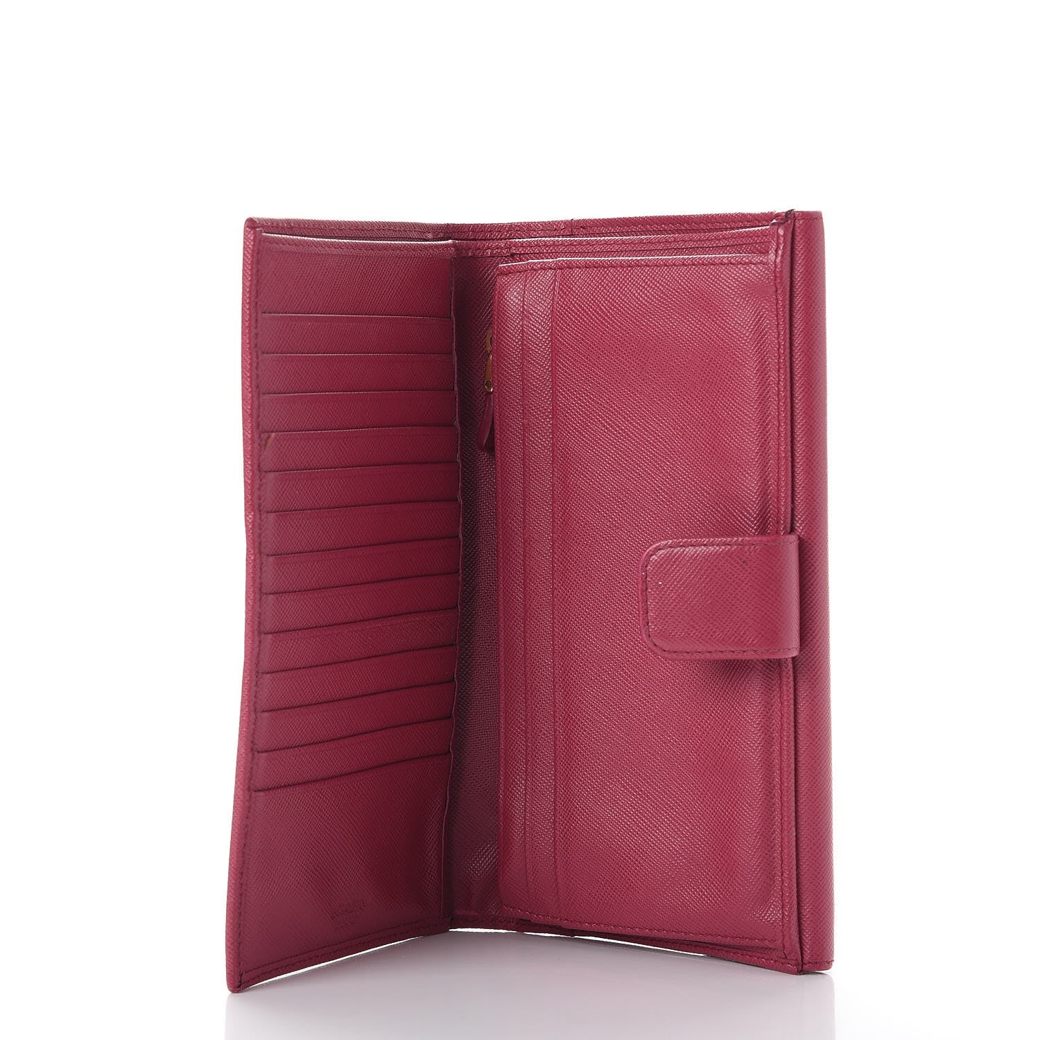 Prada Saffiano Metal Continental Flap Wallet Peonia 5 of 18