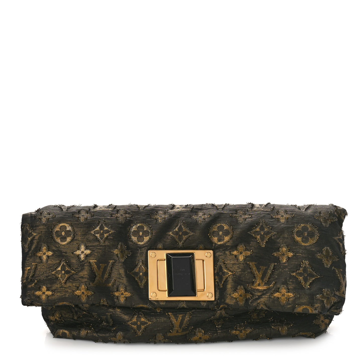 Lurex Quilted Monogram Altair Clutch Bronze
