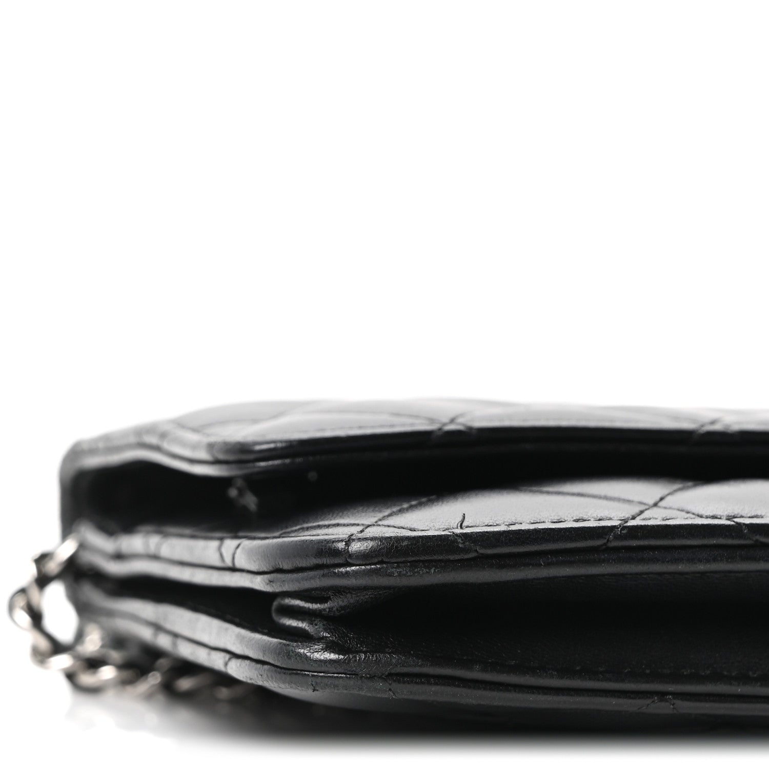 Chanel Lambskin Quilted Wallet On Chain WOC Black 10 of 11