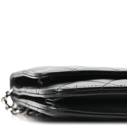 Chanel Lambskin Quilted Wallet On Chain WOC Black 10 of 11