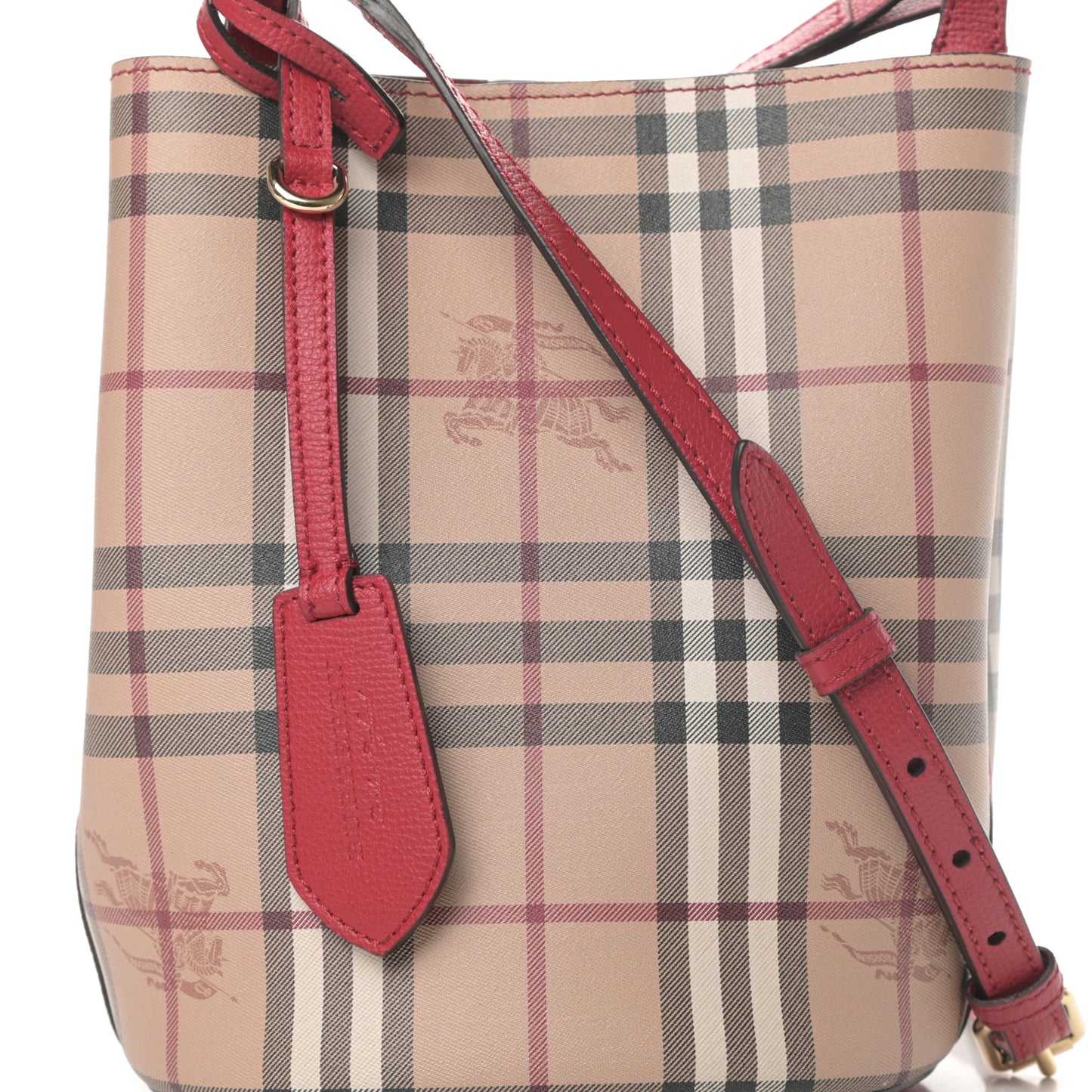 Haymarket Check Colours Small Lorne Bucket Crossbody Poppy Red