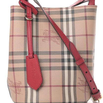 Burberry Haymarket Check Colours Small Lorne Bucket Crossbody Poppy Red 8 of 11