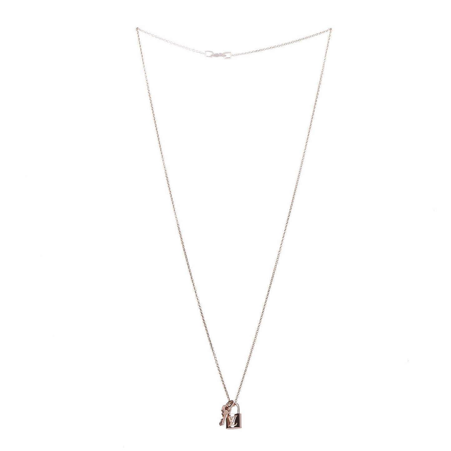 18K Pink Gold Lock It Key Pendant Necklace