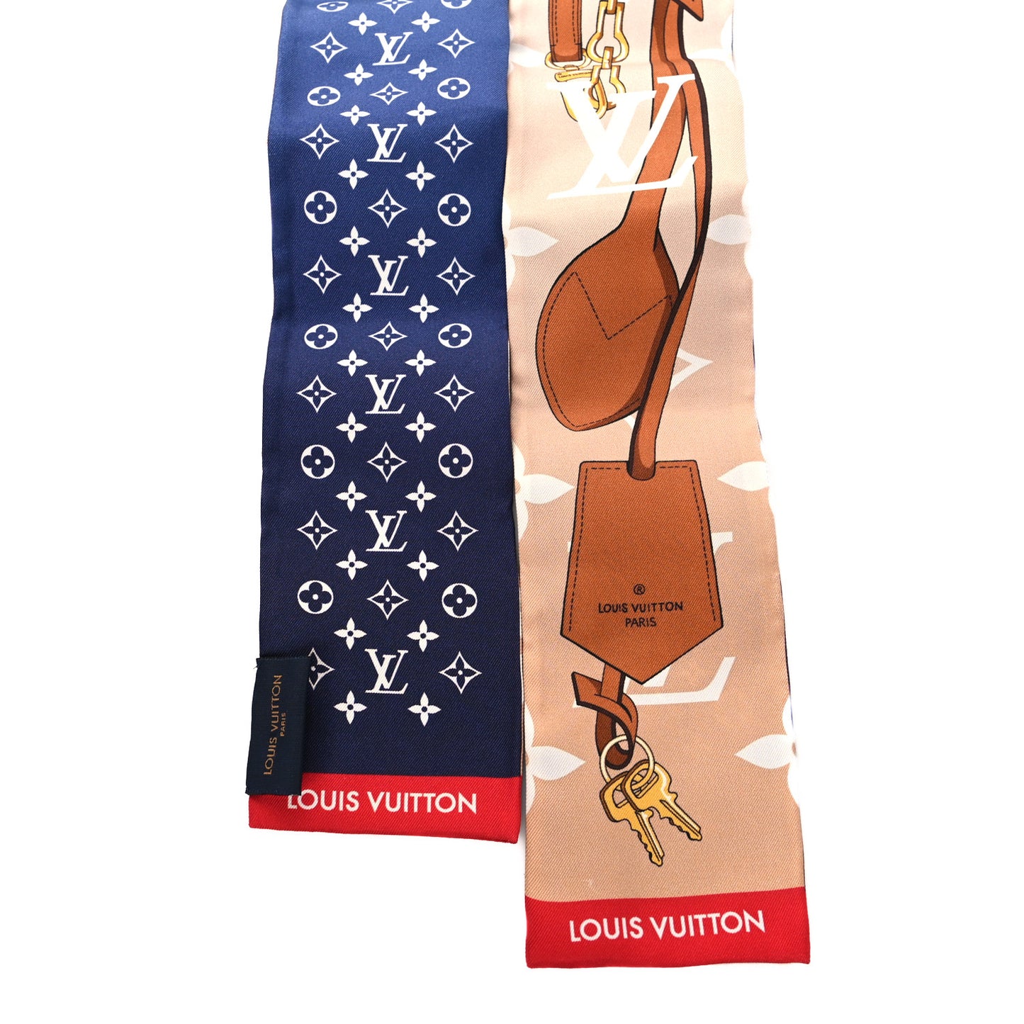 Silk Monogram All That Straps Bandeau Beige Blue
