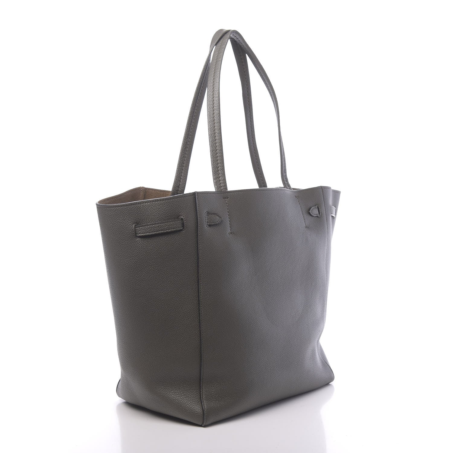 Celine Soft Grained Calfskin Small Belt Cabas Phantom Stone 3 of 12