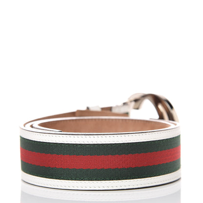 Gucci Calfskin Web Interlocking G Belt 80 32 White 3 of 7