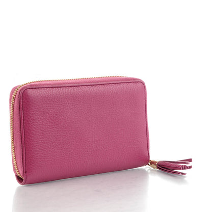 Gucci Pebbled Calfskin Medium Soho Zip Around Wallet Peonia Flower 3 of 7