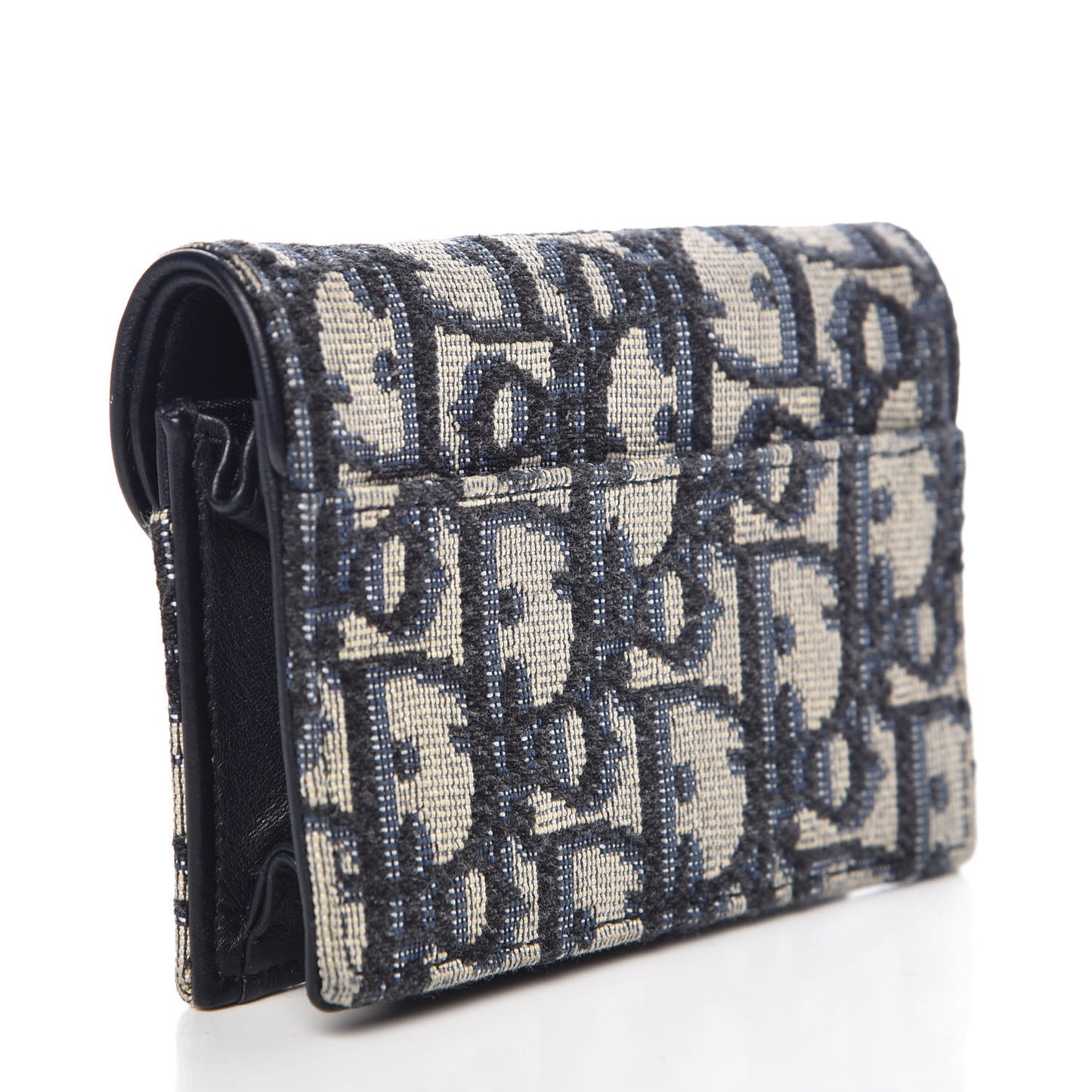 Oblique Saddle Card Holder Blue